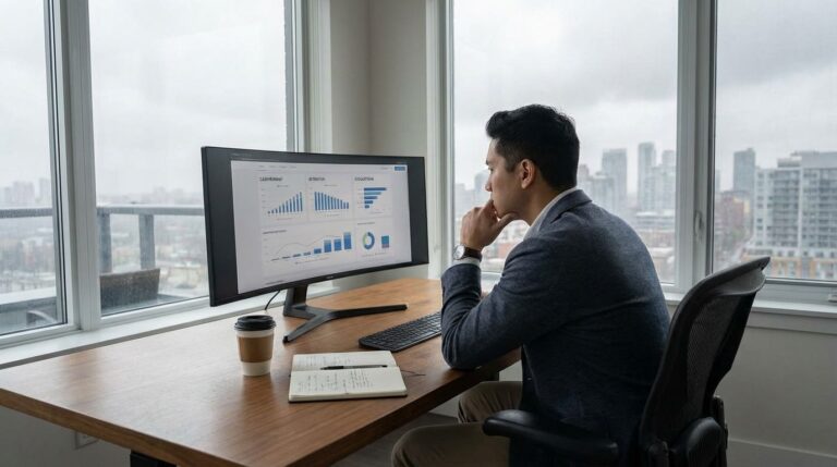 Founder reviewing a 13-week cash flow plan to extend runway during a market downturn